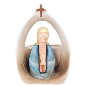 MCM Napco Japan Mother Madonna Virgin Mary Praying Ceramic Religious Planter Vtg